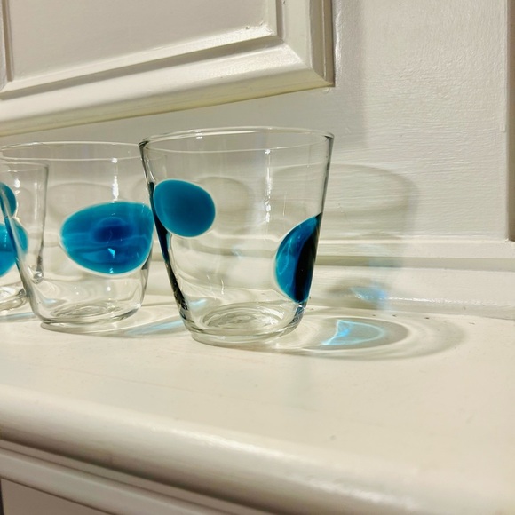 Gunnar Sahlin blue dot glass set of 4. - Picture 2 of 4